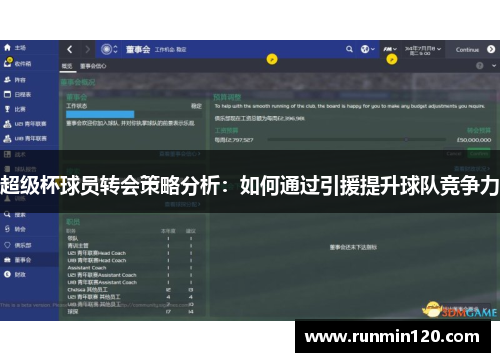 超级杯球员转会策略分析:如何通过引援提升球队竞争力 超级杯球员转会策略分析:如何通过引援提升球队竞争力